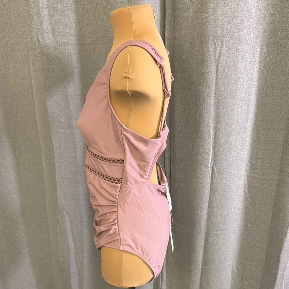 CupShe Pink One-Piece Swimsuit with Lace Details - Picture 5 of 14